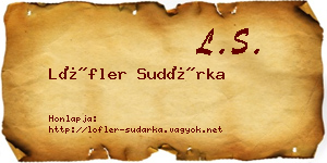 Löfler Sudárka névjegykártya